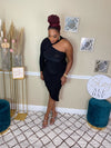 “Flaunt it” bodycon dress (black)